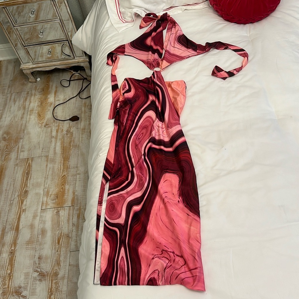 Farai London pink halter dress